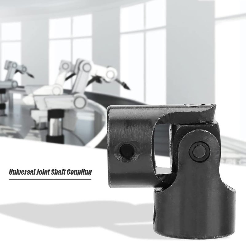 Estink Universal Joint, Pack of 2 Black Metal Shaft Coupling Motor Connector DIY Steering Universal Joint with Screws Replacement for Connecting Model Cars Model Ships Robots, 12 * 24 * 51mm - Image 3